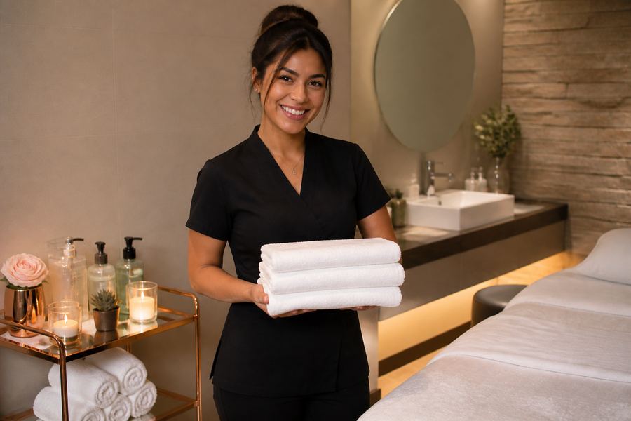 Cute young Latina massage therapist at Oil Massage Spa Las Vegas